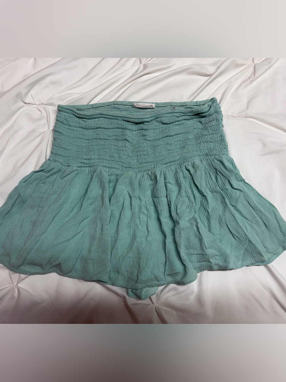 TALULAH Mint Green Smocked Mini Skirt